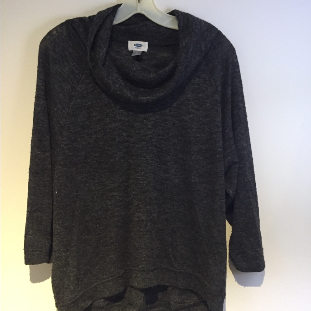 Cowl neck gray sweater